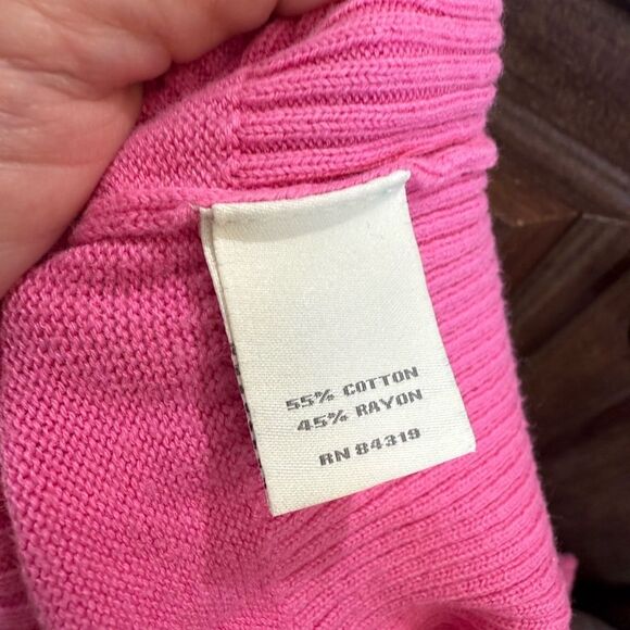 Neiman Marcus Pink Ruffled Flutter Sleeve Blouse - Picture 6 of 9